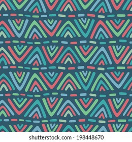 Ethnic geometric ornament; vector seamless background. 
