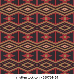 Ethnic geometric ornament; vector seamless background.