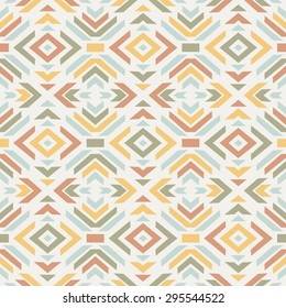 Ethnic geometric ornament; vector seamless background. 