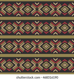 Ethnic geometric ornament; vector seamless background.