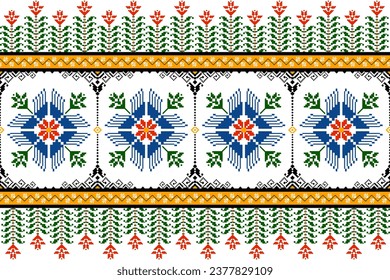 ethnic geometric pattern design seamless pattern
pixel fabric pattern abstract flower Geometric shapes, squares, tiles, fabric patterns, pillows, curtains, bed sheets, tablecloths.