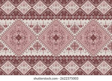 Diseño de patrón geométrico étnico en estilo tribal que le da un ambiente nativo americano y adecuado para la industria textil, este patrón geométrico étnico también le da un hermoso tejido tribal indio