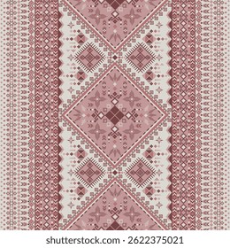 Diseño de patrón geométrico étnico en estilo tribal que le da un ambiente nativo americano y adecuado para la industria textil, este patrón geométrico étnico también le da un hermoso tejido tribal indio