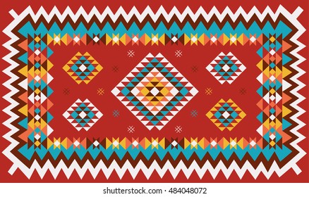 Ethnic geometric pattern design. Vector illustration.