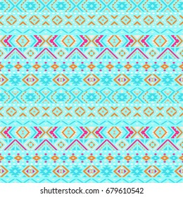 Ethnic geometric pattern with elements of traditional tribal folk style. 