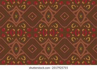 Ethnic geometric pattern with floral motifs in aqua and coral colors. Boho style. For wallpaper, printing on fabric, wrapping, background.