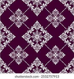 Ethnic geometric pattern, floral pattern, oriental colors, seamless, seamless pattern, red background, white flowers, design for fabric, curtain, ba ckground, clothing, batik, knitwear