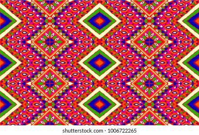  Ethnic geometric pattern . Indian embroidery. Folklore ornament. Tribal vector texture. Seamless striped  pattern in Aztec style.  Scandinavian, Slavic, Mexican, folk pattern. 