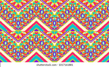 Ethnic geometric pattern . Indian embroidery. Folklore ornament.  Tribal  vector texture. Seamless striped  pattern in Aztec style.  Scandinavian, Slavic, Mexican, folk pattern. 