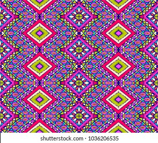  Ethnic geometric pattern . Indian embroidery. Folklore ornament. Tribal vector texture. Seamless striped  pattern in Aztec style.  Scandinavian, Slavic, Mexican, folk pattern. 