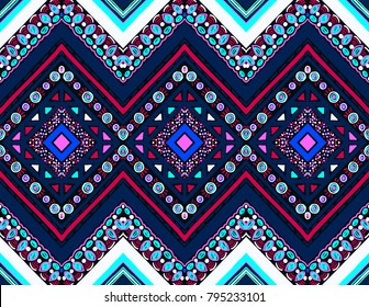  Ethnic geometric pattern . Indian embroidery. Folklore ornament. Tribal vector texture. Seamless striped  pattern in Aztec style.  Scandinavian, Slavic, Mexican, folk pattern. 