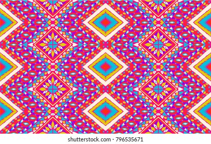 Ethnic geometric pattern . Indian embroidery. Folklore ornament.  Tribal  vector texture. Seamless striped  pattern in Aztec style.  Scandinavian, Slavic, Mexican, folk pattern. 