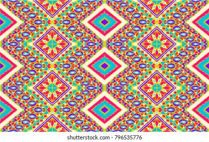 Ethnic geometric pattern . Indian embroidery. Folklore ornament.  Tribal  vector texture. Seamless striped  pattern in Aztec style.  Scandinavian, Slavic, Mexican, folk pattern. 