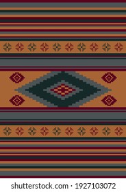 Ethnic Geometric Pattern. Mexican Rug. Woven Carpet Illustration. Vector Serape Design.