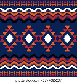 Ethnic geometric pattern Native American Navajo tribal motif design