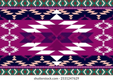 Ethnic geometric pattern, Navajo tribal pattern. native american Asian geometric pattern Geometric vector pattern, Mexican rug, tapestry, textile. Folk embroidery. Bohemian. Aztec style.