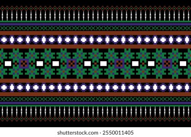 Kissenbezug mit ethnisch geometrischem Muster. Stickkissenbezug. Nahtloses traditionelles Design für Stoffe, Hintergründe, Teppiche, Tapeten, Kleidung und Kissenbezüge.