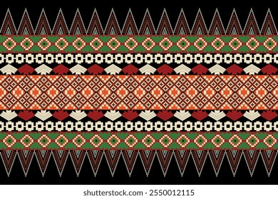 Ethnic geometric pattern pillowcase. Embroidery pillowcase. Seamless traditional design pattern for fabrics, backgrounds, carpets, wallpapers, clothes, and pillowcase.