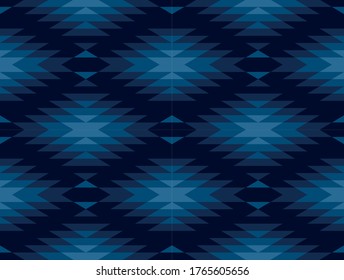 Ethnische geometrische Muster blau