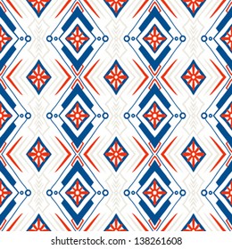 Ethnic geometric pattern with Scandinavian, Norwegian, Russian and Ukrainian motifs. Texture for web, print, wallpaper, decals, fall winter fashion, fabric design, website background or holiday decor
