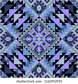 Ethnic geometric pattern, seamless background in traditional tribal folk style.