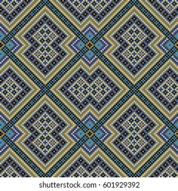 Ethnic geometric pattern, seamless background in traditional tribal folk style.