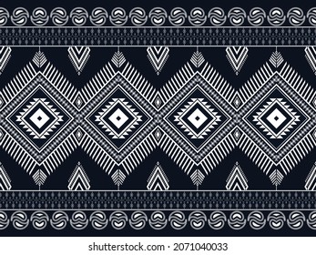 Ethnic geometric pattern seamless ikat aztec  flower color oriental. seamless pattern. Design for fabric, curtain, background, carpet, wallpaper, clothing, wrapping, Batik, fabric,Vector illustration.