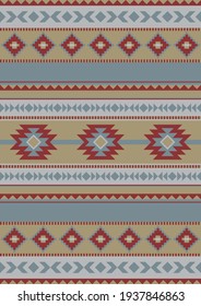 Ethnic geometric pattern. Seamless pattern. Mexican rug, carpet decor. Western decor style.