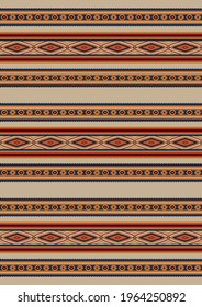 Ethnic Geometric Pattern . Seamless Pattern. Mexican Rug, Blanket. Woven Carpet Illustration. Southwestern Decor.