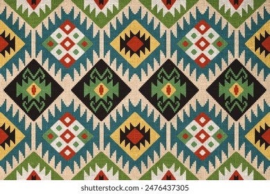 Ethnic geometric pattern, seamless pattern of the Navajo tribe. Native American ethnic. Seamless vector pattern ethnic, seamless Mexican rug, woven carpet. Folk embroidery, Bohemian, Aztec style.		