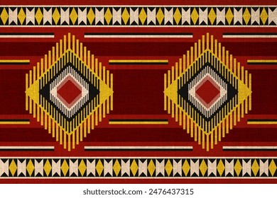 Patrón étnico geométrico nativo americano, patrón sin fisuras de la tribu navajo. Patrón de Vector sin costuras, alfombra mexicana sin costuras, alfombra tejida. Bordado Folk, bohemio, estilo azteca.	