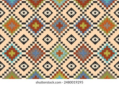 Ethnic geometric pattern, seamless pattern of the Navajo tribe. Native American ethnic. Seamless vector pattern ethnic, seamless Mexican rug, woven carpet. Folk embroidery, Bohemian, Aztec style.		