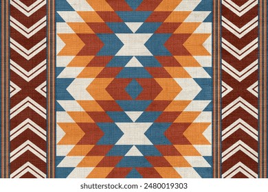 Ethnic geometric pattern, seamless pattern of the Navajo tribe. Native American ethnic. Seamless vector pattern ethnic, seamless Mexican rug, woven carpet. Folk embroidery, Bohemian, Aztec style.		