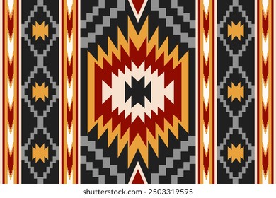 Ethnic geometric pattern, seamless pattern of the Navajo tribe. Native American ethnic. Seamless vector pattern ethnic, seamless Mexican rug, woven carpet. Folk embroidery, Bohemian, Aztec style.	