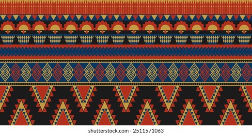 Ethnic geometric pattern, seamless pattern of the Navajo tribe. Native American ethnic. Seamless vector pattern ethnic, seamless Mexican rug, woven carpet. Folk embroidery, Bohemian, Aztec style.	
