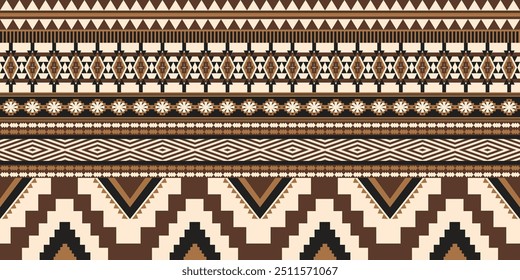 Geometrisches ethnisches Muster, nahtloses Muster des Navajo-Stammes. Indianer. Nahtloses Vektormuster, nahtloser mexikanischer Teppich, gewebter Teppich. Volksstickerei, böhmische, aztekische Art.	