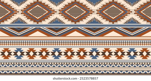 Ethnic geometric pattern, seamless pattern of the Navajo tribe. Native American ethnic. Seamless vector pattern ethnic, seamless Mexican rug, woven carpet. Folk embroidery, Bohemian, Aztec style.