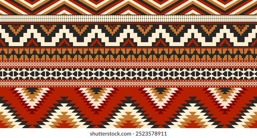 Ethnic geometric pattern, seamless pattern of the Navajo tribe. Native American ethnic. Seamless vector pattern ethnic, seamless Mexican rug, woven carpet. Folk embroidery, Bohemian, Aztec style.