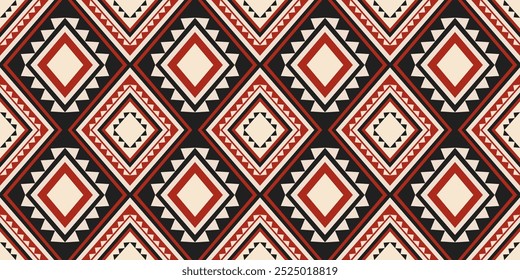 Ethnic geometric pattern, seamless pattern of the Navajo tribe. Native American ethnic. Seamless vector pattern ethnic, seamless Mexican rug, woven carpet. Folk embroidery, Bohemian, Aztec style.