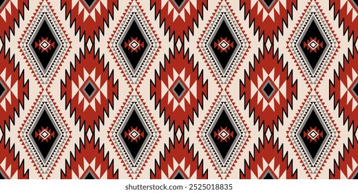 Ethnic geometric pattern, seamless pattern of the Navajo tribe. Native American ethnic. Seamless vector pattern ethnic, seamless Mexican rug, woven carpet. Folk embroidery, Bohemian, Aztec style.