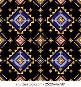 Ethnic geometric pattern, seamless pattern of Navajo tribe, Native American, ethnic seamless vector pattern, Mexican seamless rug, woven rug, embroidery.