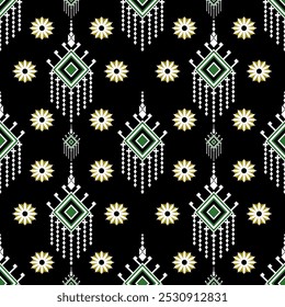 Ethnic geometric pattern, seamless pattern of Navajo tribe, Native American, ethnic seamless vector pattern, Mexican seamless rug, woven rug, embroidery.
