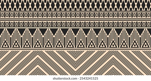 Padrão geométrico étnico, padrão contínuo da tribo navajo. Nativo americano étnico. Padrão de vetor sem emenda étnico, tapete mexicano sem emenda, tapete tecido. Bordado popular, Boêmio, estilo asteca.