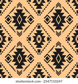 Ethnic geometric pattern, seamless pattern of the Navajo tribe. Native American ethnic. Seamless vector pattern ethnic, seamless Mexican rug, woven carpet. Folk embroidery, Bohemian, Aztec style.