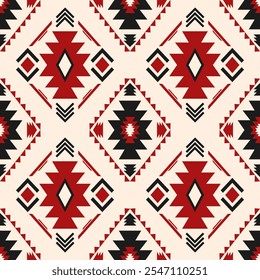 Ethnic geometric pattern, seamless pattern of the Navajo tribe. Native American ethnic. Seamless vector pattern ethnic, seamless Mexican rug, woven carpet. Folk embroidery, Bohemian, Aztec style.