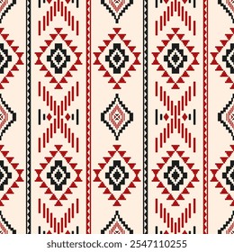 Ethnic geometric pattern, seamless pattern of the Navajo tribe. Native American ethnic. Seamless vector pattern ethnic, seamless Mexican rug, woven carpet. Folk embroidery, Bohemian, Aztec style.