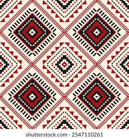 Ethnic geometric pattern, seamless pattern of the Navajo tribe. Native American ethnic. Seamless vector pattern ethnic, seamless Mexican rug, woven carpet. Folk embroidery, Bohemian, Aztec style.