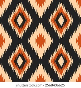 Ethnic geometric pattern, seamless pattern of the Navajo tribe. Native American ethnic. Seamless vector pattern ethnic, seamless Mexican rug, woven carpet. Folk embroidery, Bohemian, Aztec style.