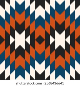 Ethnic geometric pattern, seamless pattern of the Navajo tribe. Native American ethnic. Seamless vector pattern ethnic, seamless Mexican rug, woven carpet. Folk embroidery, Bohemian, Aztec style.