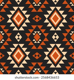 Ethnic geometric pattern, seamless pattern of the Navajo tribe. Native American ethnic. Seamless vector pattern ethnic, seamless Mexican rug, woven carpet. Folk embroidery, Bohemian, Aztec style.